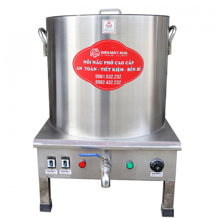 nồi nấu phở 200 lít điện liền